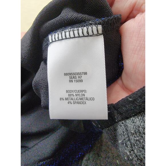 Simply Styled Blue and Black shimmer pullover blouse Size XL - Picture 8 of 8